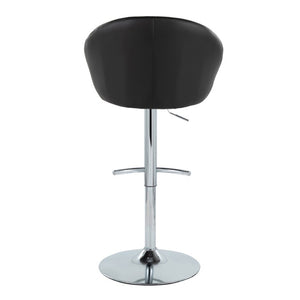 English Elm Highback Adjustable Barstools with Chrome Base and PU Leather Seat for Kitchen Island Black B202S02370