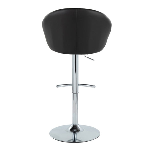 English Elm Highback Adjustable Barstools with Chrome Base and PU Leather Seat for Kitchen Island Black B202S02370
