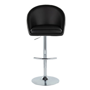 English Elm Highback Adjustable Barstools with Chrome Base and PU Leather Seat for Kitchen Island Black B202S02370