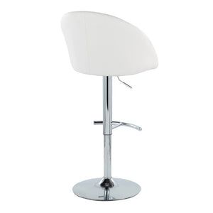 English Elm Highback Adjustable Barstools with Chrome Base and PU Leather Seat for Kitchen Island White B202S02371
