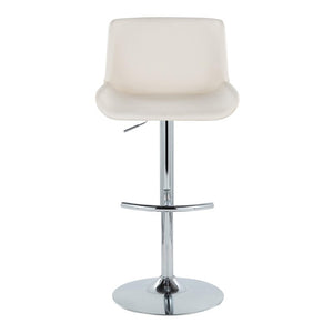 English Elm Upholstered Swivel Barstools with Chrome Base and T Footrest for Kitchen Islands Set of 2 White Faux Leather B202S02380
