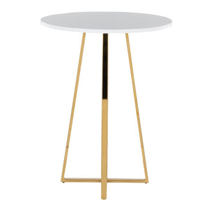 English Elm Contemporary Square Bistro Counter Table with Gold Metal Base for Kitchen Nooks B202S02415