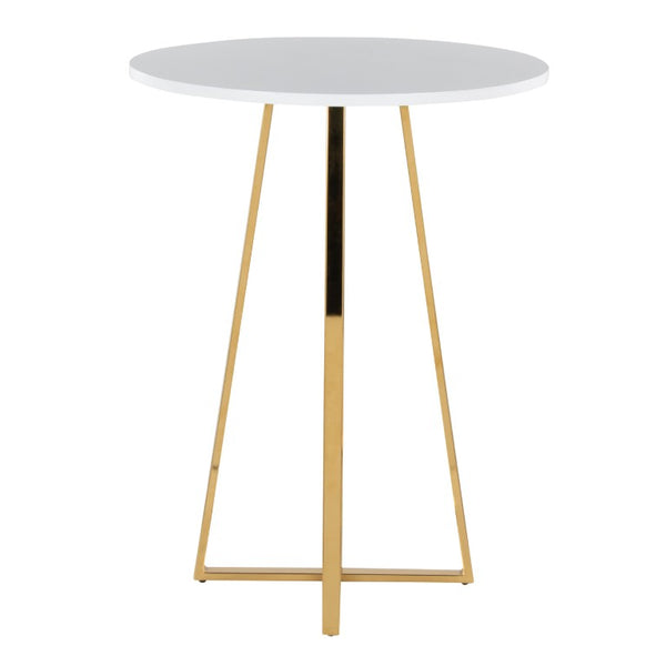 English Elm Contemporary Square Bistro Counter Table with Gold Metal Base for Kitchen Nooks B202S02415