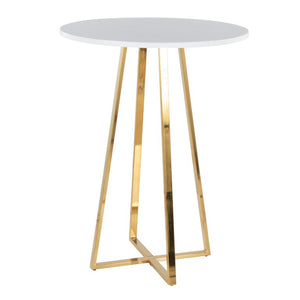 English Elm Contemporary Square Bistro Counter Table with Gold Metal Base for Kitchen Nooks B202S02415