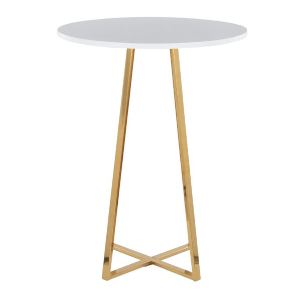 English Elm Contemporary Square Bistro Counter Table with Gold Metal Base for Kitchen Nooks B202S02415