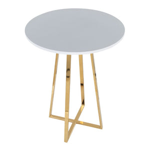 English Elm Contemporary Square Bistro Counter Table with Gold Metal Base for Kitchen Nooks B202S02415