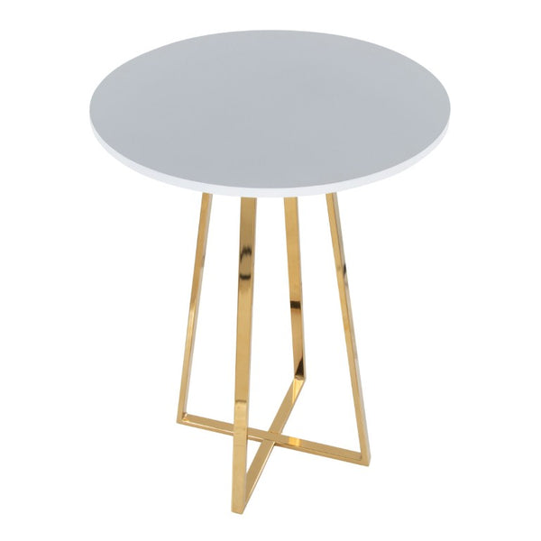 English Elm Contemporary Square Bistro Counter Table with Gold Metal Base for Kitchen Nooks B202S02415