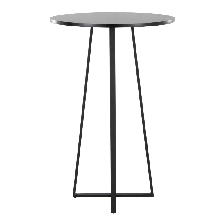 English Elm Contemporary Round MDF Top Counter Table with Powder Coated Metal Base for Two Black Black 41.75 inches H B202S02424