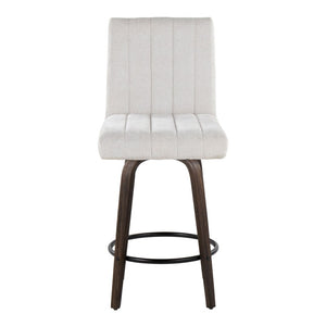 English Elm 26 Inch Swivel Counterstools with Bentwood Base Grey Upholstery and Metal Footrest Set Light Gray Fabric B202S02426