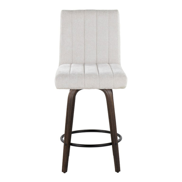 English Elm 26 Inch Swivel Counterstools with Bentwood Base Grey Upholstery and Metal Footrest Set Light Gray Fabric B202S02426