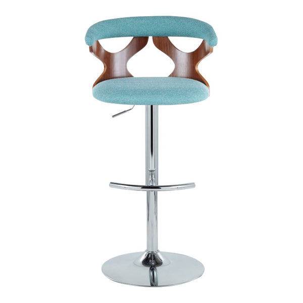 English Elm Mid-Century Swivel Barstools with Walnut Backrest and Chrome Base for Kitchen Island B202S02511