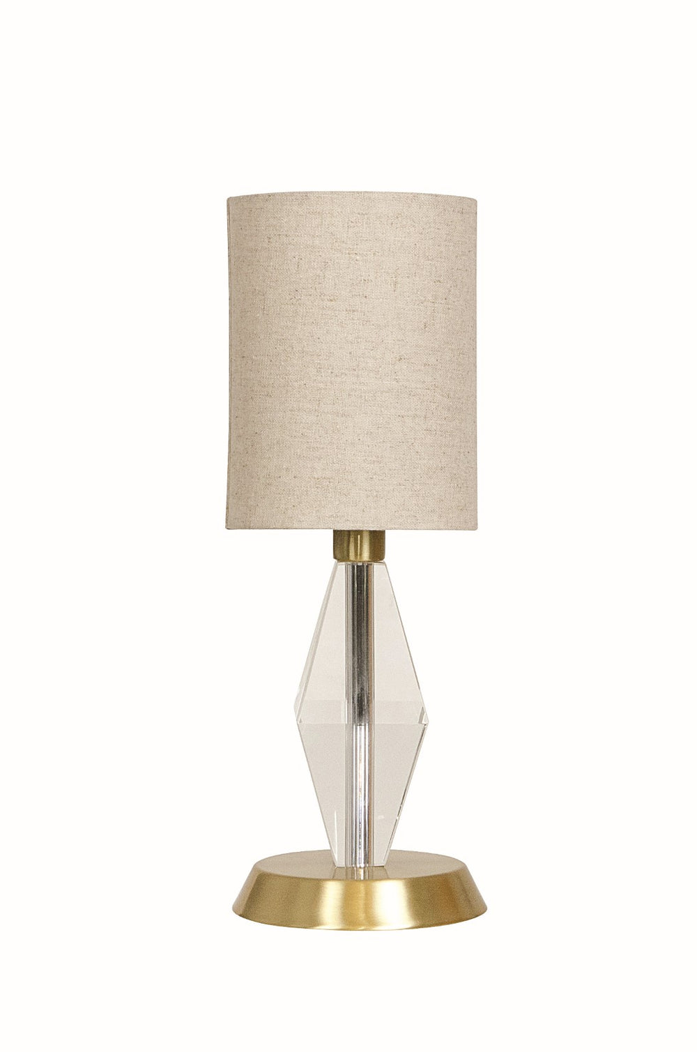 House Of Troy Bryson Mini Crystal Tapered Column Accent Lamp - Elegant Satin Brass Design For Chic Home Décor Satin Brass Metal B205-sb