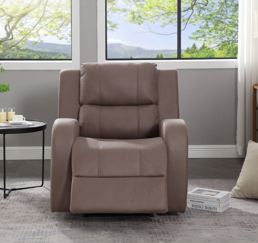 English Elm Modern Faux Leather Manual Recliner Chair for Living Room Home Office or Bedroom B205P241925