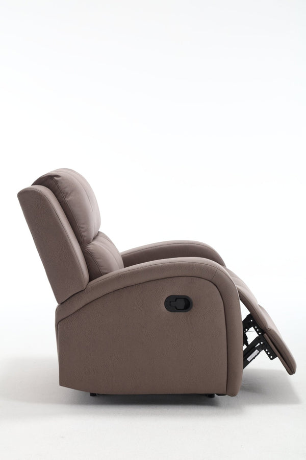English Elm Modern Faux Leather Manual Recliner Chair for Living Room Home Office or Bedroom B205P241925