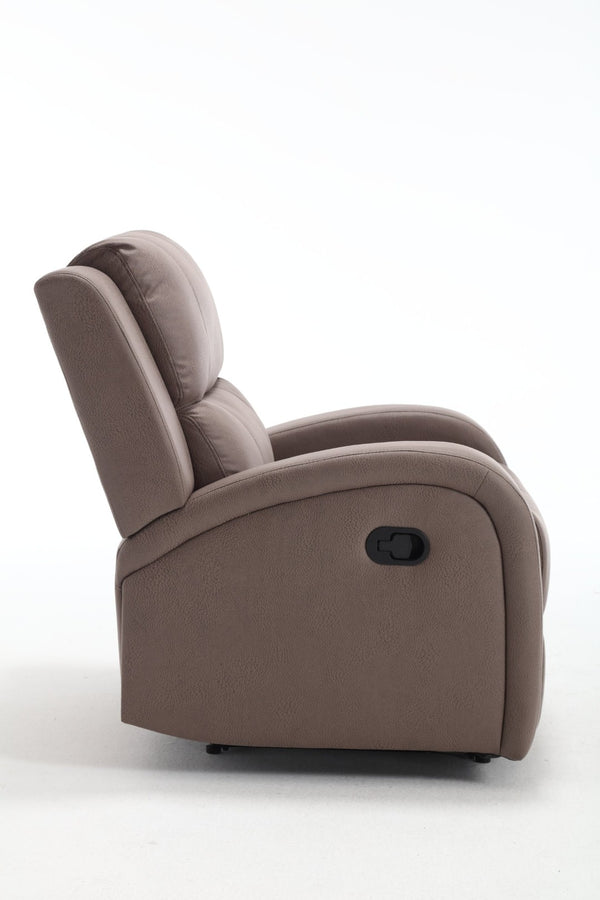 English Elm Modern Faux Leather Manual Recliner Chair for Living Room Home Office or Bedroom B205P241925