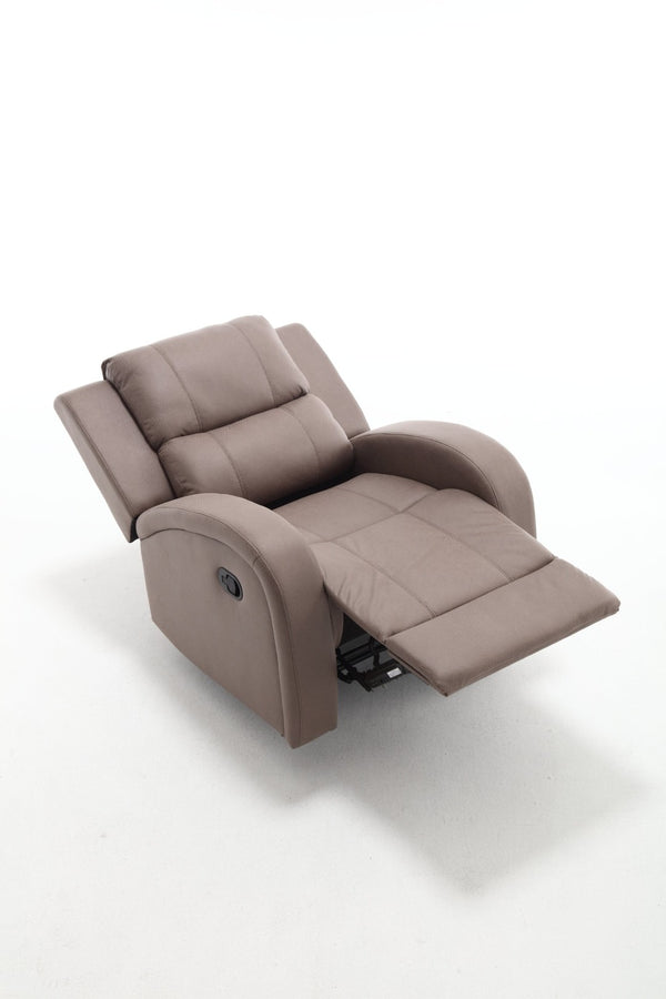 English Elm Modern Faux Leather Manual Recliner Chair for Living Room Home Office or Bedroom B205P241925