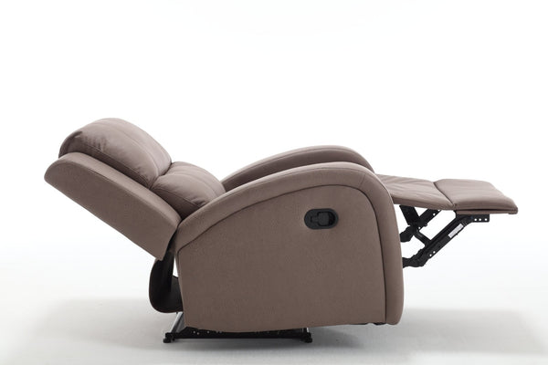 English Elm Modern Faux Leather Manual Recliner Chair for Living Room Home Office or Bedroom B205P241925