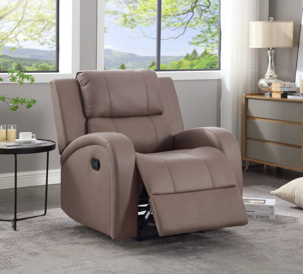English Elm Modern Faux Leather Manual Recliner Chair for Living Room Home Office or Bedroom B205P241925