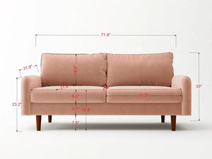 English Elm Pu Leather Channel Stitch Sofa with Deep Seat for Modern Living Room Comfort Gray B205P533938