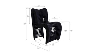 Phillips Collection Seat Belt Dining Chair - Modern Organic Design with Woven Strap Back, Perfect for Any Dining Space Black/Black B2061BB