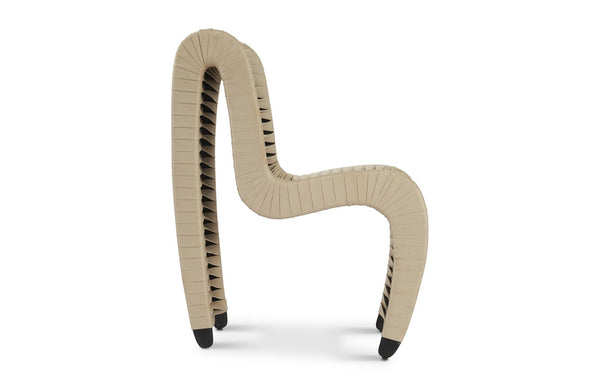 Phillips Collection Seat Belt Dining Chair - Modern Organic Design with Woven Strap Back, Perfect for Any Dining Space Beige/Beige B2061BE