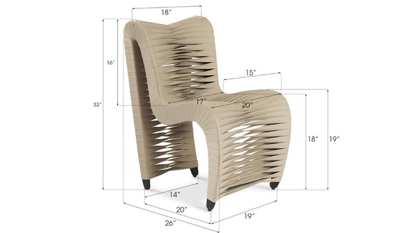 Phillips Collection Seat Belt Dining Chair - Modern Organic Design with Woven Strap Back, Perfect for Any Dining Space Beige/Beige B2061BE