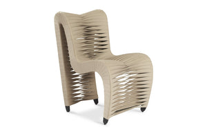 Phillips Collection Seat Belt Dining Chair - Modern Organic Design with Woven Strap Back, Perfect for Any Dining Space Beige/Beige B2061BE