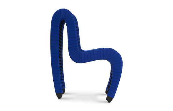 Phillips Collection Seat Belt Dining Chair - Modern Organic Design with Woven Strap Back, Perfect for Any Dining Space Blue/Black B2061BL