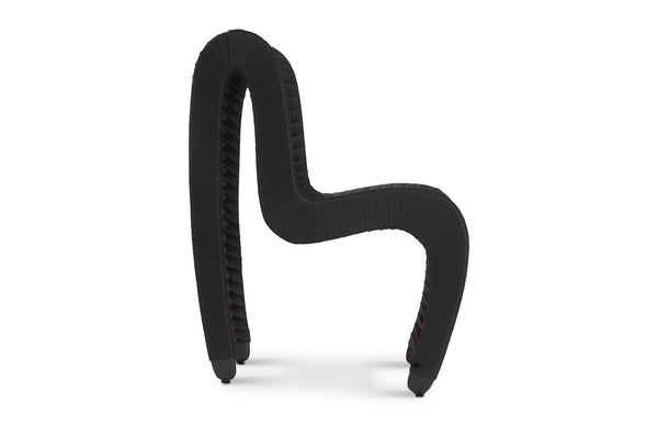 Phillips Collection Seat Belt Dining Chair - Modern Organic Design with Woven Strap Back, Perfect for Any Dining Space Black/Red B2061BZ