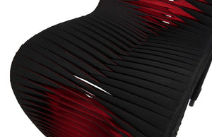 Phillips Collection Seat Belt Dining Chair - Modern Organic Design with Woven Strap Back, Perfect for Any Dining Space Black/Red B2061BZ