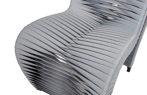 Phillips Collection Seat Belt Dining Chair - Modern Organic Design with Woven Strap Back, Perfect for Any Dining Space Gray/Gray B2061GG