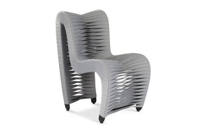 Phillips Collection Seat Belt Dining Chair - Modern Organic Design with Woven Strap Back, Perfect for Any Dining Space Gray/Gray B2061GG