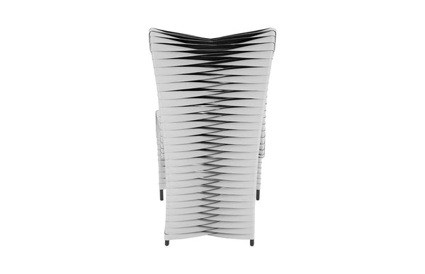 Phillips Collection Seat Belt Dining Chair - Modern Organic Design with Woven Strap Back, Perfect for Any Dining Space High Back Gray/Black B2061GH