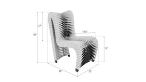 Phillips Collection Seat Belt Dining Chair - Modern Organic Design with Woven Strap Back, Perfect for Any Dining Space High Back Gray/Black B2061GH