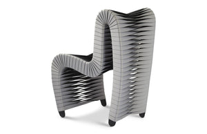 Phillips Collection Seat Belt Dining Chair - Modern Organic Design with Woven Strap Back, Perfect for Any Dining Space Gray/Black B2061GR