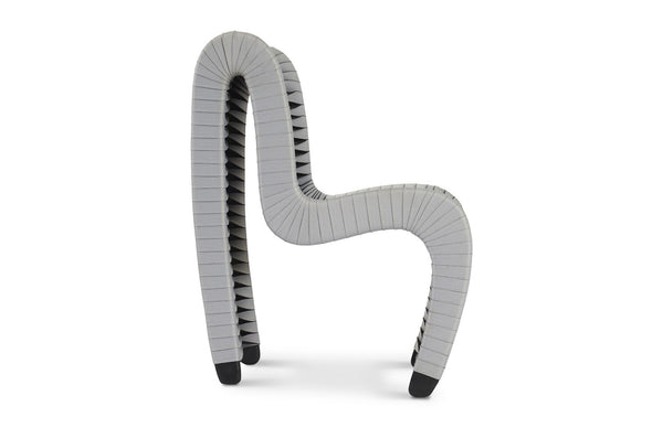 Phillips Collection Seat Belt Dining Chair - Modern Organic Design with Woven Strap Back, Perfect for Any Dining Space Gray/Black B2061GR