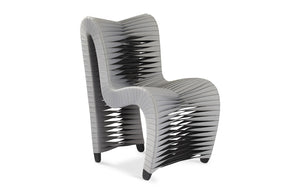 Phillips Collection Seat Belt Dining Chair - Modern Organic Design with Woven Strap Back, Perfect for Any Dining Space Gray/Black B2061GR