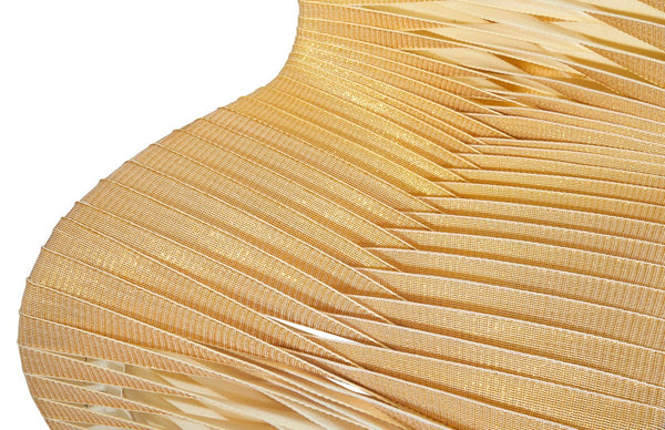 Phillips Collection Seat Belt Dining Chair - Modern Organic Design with Woven Strap Back, Perfect for Any Dining Space Gold, Metallic B2061GS