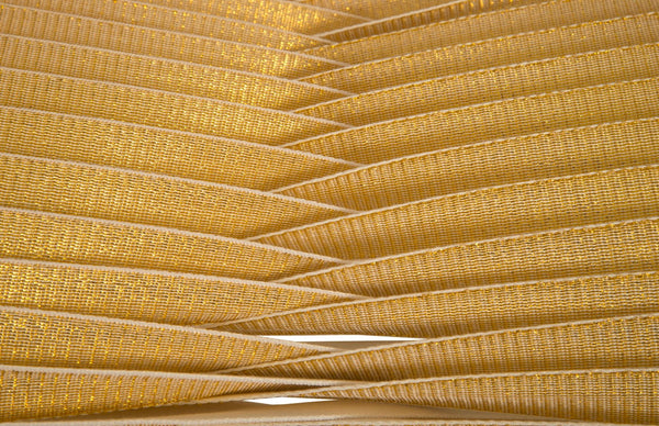 Phillips Collection Seat Belt Dining Chair - Modern Organic Design with Woven Strap Back, Perfect for Any Dining Space Gold, Metallic B2061GS