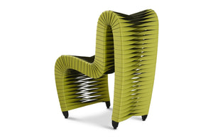 Phillips Collection Seat Belt Dining Chair - Modern Organic Design with Woven Strap Back, Perfect for Any Dining Space Green B2061GZ
