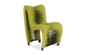Phillips Collection Seat Belt Dining Chair - Modern Organic Design with Woven Strap Back, Perfect for Any Dining Space Green B2061GZ