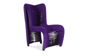 Phillips Collection Seat Belt Dining Chair - Modern Organic Design with Woven Strap Back, Perfect for Any Dining Space High Back, Purple B2061HP