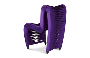 Phillips Collection Seat Belt Dining Chair - Modern Organic Design with Woven Strap Back, Perfect for Any Dining Space Purple B2061PU