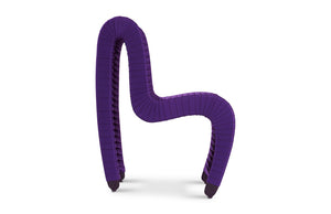 Phillips Collection Seat Belt Dining Chair - Modern Organic Design with Woven Strap Back, Perfect for Any Dining Space Purple B2061PU