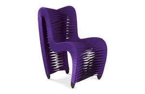 Phillips Collection Seat Belt Dining Chair - Modern Organic Design with Woven Strap Back, Perfect for Any Dining Space Purple B2061PU