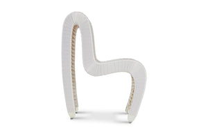 Phillips Collection Seat Belt Dining Chair - Modern Organic Design with Woven Strap Back, Perfect for Any Dining Space White/Off-White B2061WZ