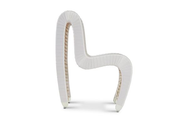 Phillips Collection Seat Belt Dining Chair - Modern Organic Design with Woven Strap Back, Perfect for Any Dining Space White/Off-White B2061WZ