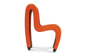 Phillips Collection Seat Belt Dining Chair - Modern Organic Design with Woven Strap Back, Perfect for Any Dining Space Orange B2061ZZ