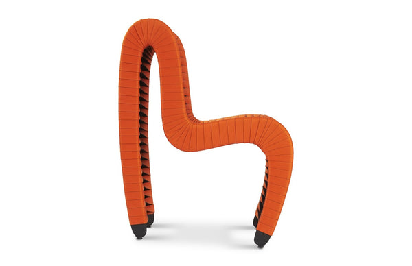 Phillips Collection Seat Belt Dining Chair - Modern Organic Design with Woven Strap Back, Perfect for Any Dining Space Orange B2061ZZ