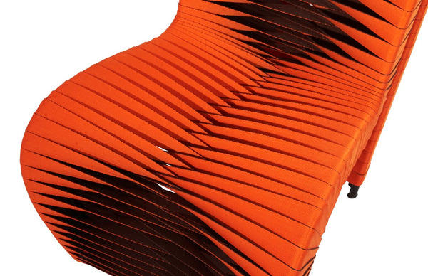Phillips Collection Seat Belt Dining Chair - Modern Organic Design with Woven Strap Back, Perfect for Any Dining Space Orange B2061ZZ